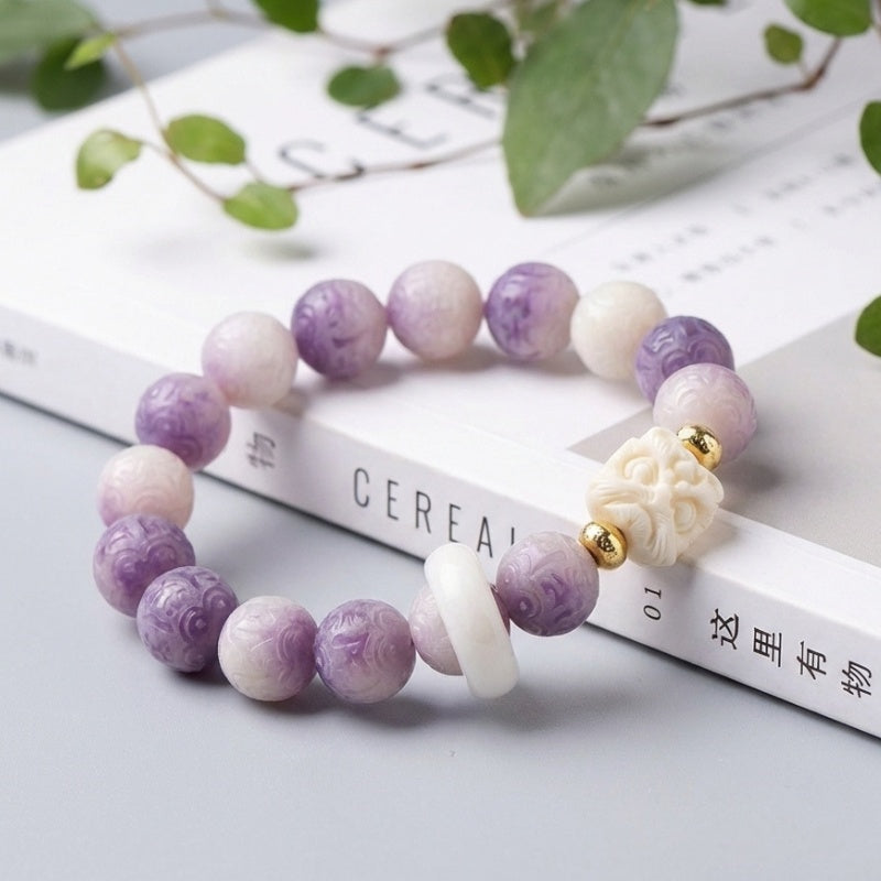 Buddha & Karma Bodhi Seed Lion Head Mantra Protection Bracelet
