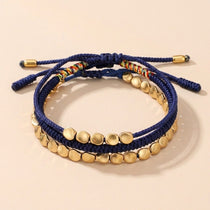 Buddha & Karma Blue Copper Beads Bracelet Set