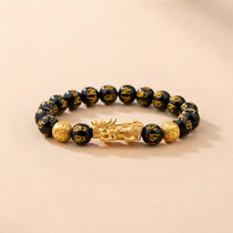 Buddha & Karma Feng Shui Bracelet - Pixiu Black Obsidian Bracelet for Wealth