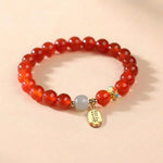 Buddha & Karma Red Agate Good Fortune Bracelet