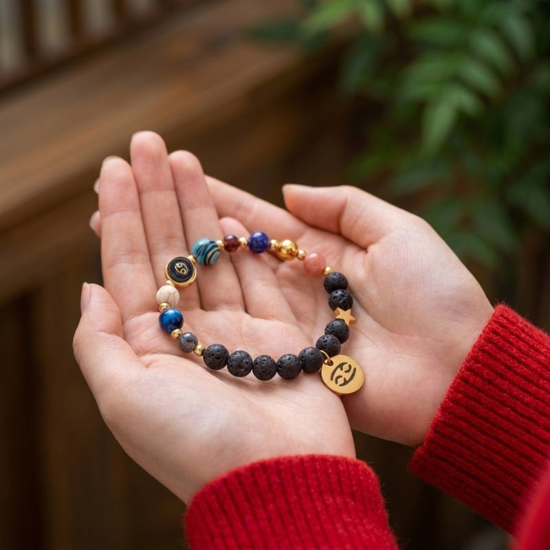 Exclusive: Buddha & Karma Cancer Zodiac Crystal Bracelet