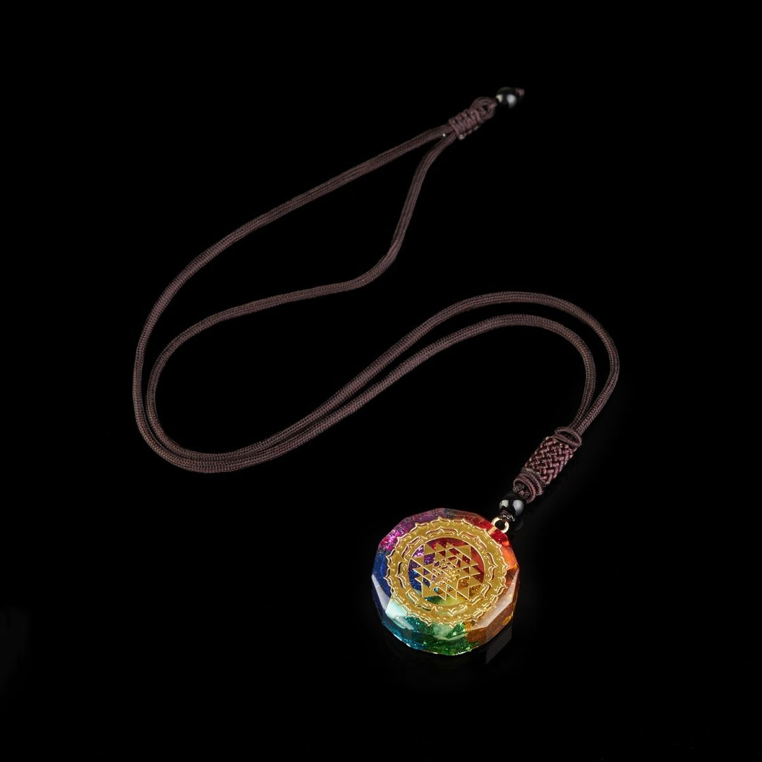 Chakra Orgonite Necklace - Balances Orgone Energy & EMF Protection - Buddha & Karma