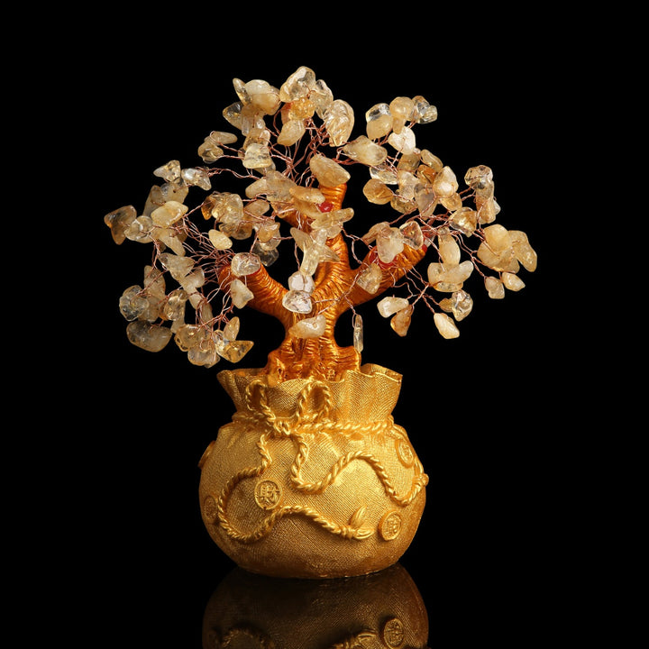 Citrine Money Tree for Prosperity -  Feng Shui Gemstone Ornament - Buddha & Karma