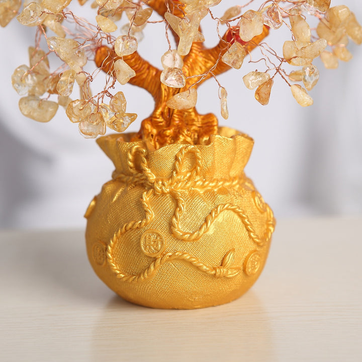 Citrine Money Tree for Prosperity -  Feng Shui Gemstone Ornament - Buddha & Karma