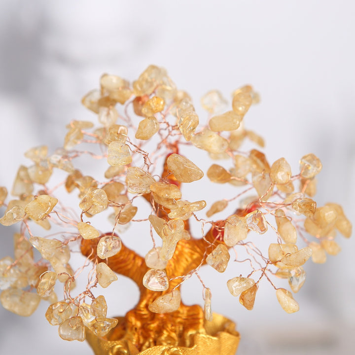 Citrine Money Tree for Prosperity -  Feng Shui Gemstone Ornament - Buddha & Karma