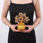 Citrine Money Tree for Prosperity -  Feng Shui Gemstone Ornament - Buddha & Karma