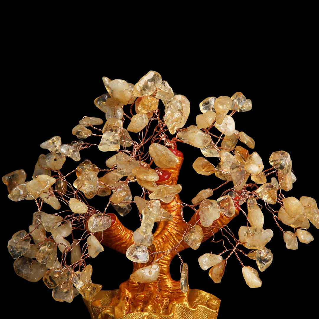 Citrine Money Tree for Prosperity -  Feng Shui Gemstone Ornament - Buddha & Karma