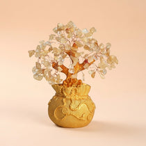 Buddha & Karma Citrine Money Tree for Prosperity -  Feng Shui Gemstone Ornament