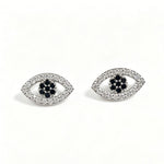 Classic Gold-Plated Copper Zircon-Studded Evil Eye Earrings