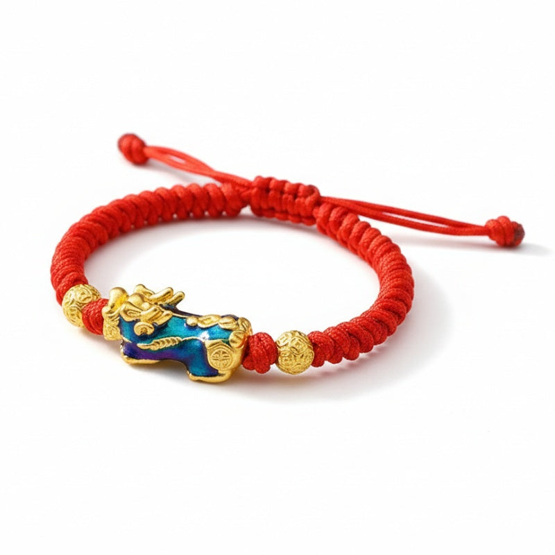 Color-Changing Pixiu Bracelet - Tibetan Red String