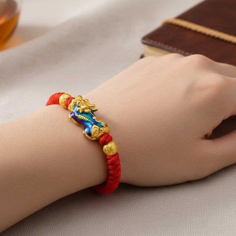 Color-Changing Pixiu Bracelet - Tibetan Red String
