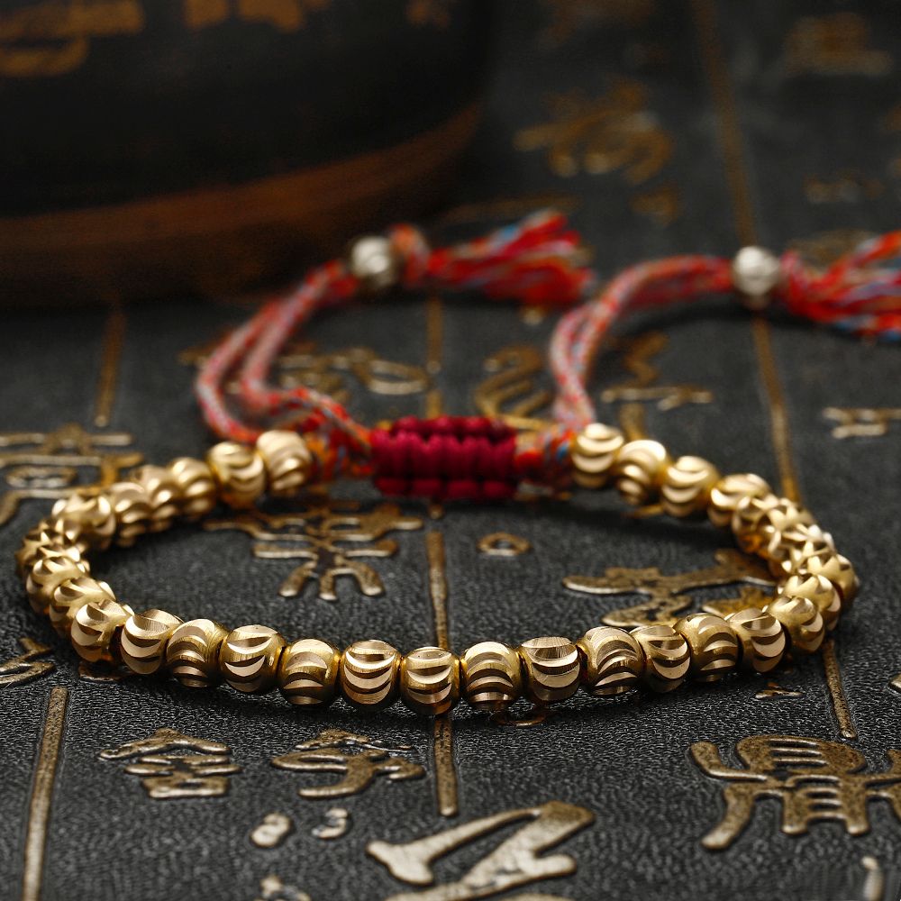 Copper Beads Tibetan Bracelet - Buddha & Karma