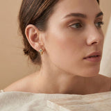 Buddha & Karma Copper Huggies-Style Evil Eye Earrings – Gold & Silver