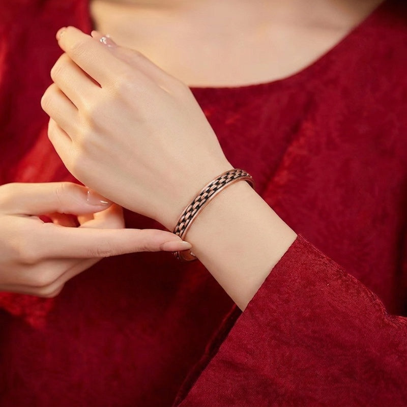Buddha & Karma Copper Link Bracelet Magnetic Therapy Cuff Bangle