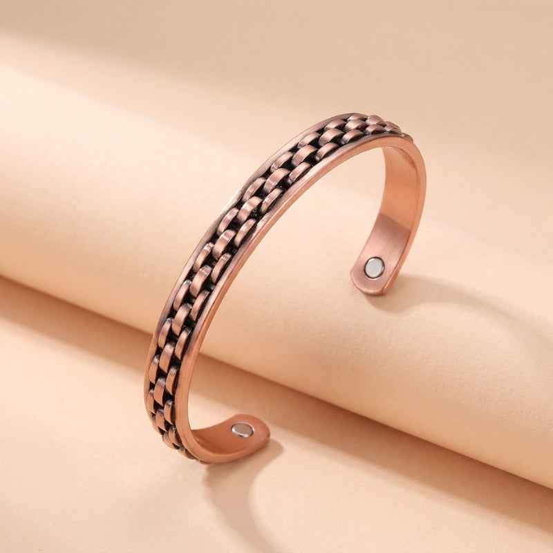 Buddha & Karma Copper Link Bracelet Magnetic Therapy Cuff Bangle