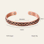 Buddha & Karma Copper Link Bracelet Magnetic Therapy Cuff Bangle