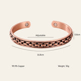 Buddha & Karma Copper Link Bracelet Magnetic Therapy Cuff Bangle