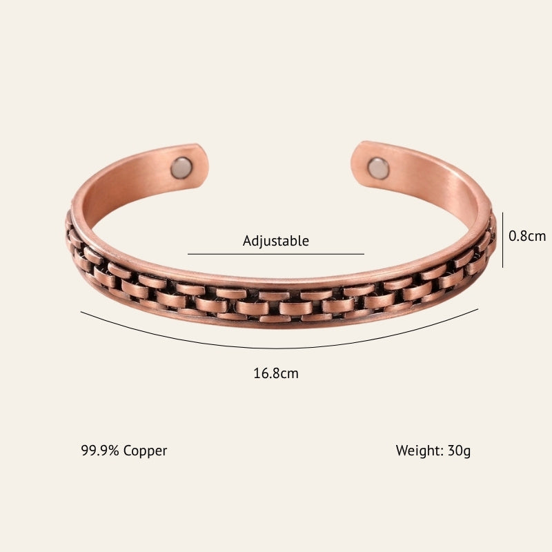 Buddha & Karma Copper Link Bracelet Magnetic Therapy Cuff Bangle