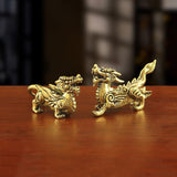 Copper Pixiu Set - Male and Female Pi Yao Feng Shui Wealth Ornament