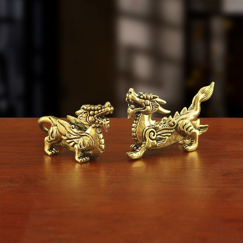 Copper Pixiu Set - Male and Female Pi Yao Feng Shui Wealth Ornament