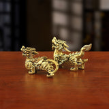 Copper Pixiu Set - Male and Female Pi Yao Feng Shui Wealth Ornament