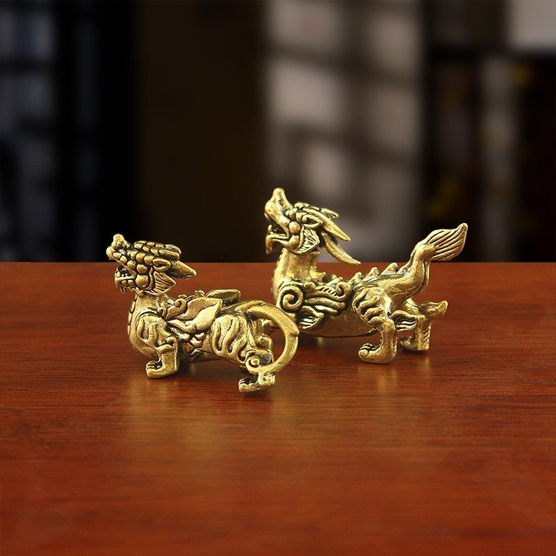 Copper Pixiu Set - Male and Female Pi Yao Feng Shui Wealth Ornament