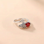 Copper Pixiu Wealth Ring with Chinese Coin Lucky Charm