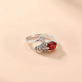 Copper Pixiu Wealth Ring with Chinese Coin Lucky Charm