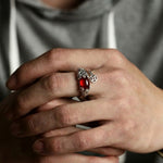 Copper Pixiu Wealth Ring with Chinese Coin Lucky Charm