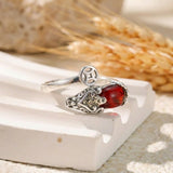 Copper Pixiu Wealth Ring with Chinese Coin Lucky Charm