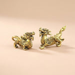 Buddha & Karma Copper Pixiu Set - Male and Female Pi Yao Feng Shui Wealth Ornament