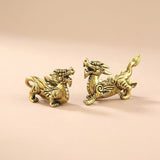 Buddha & Karma Copper Pixiu Set - Male and Female Pi Yao Feng Shui Wealth Ornament