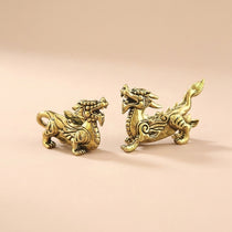 Buddha & Karma Copper Pixiu Set - Male and Female Pi Yao Feng Shui Wealth Ornament