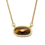 Buddha & Karma Crystal Pendant Necklace - Amethyst, Tiger Eye, Rose Quartz, Green Aventurine