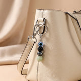 Buddha & Karma Evil Eye Crystal Keychain - Black Tourmaline, Hematite, Labradorite
