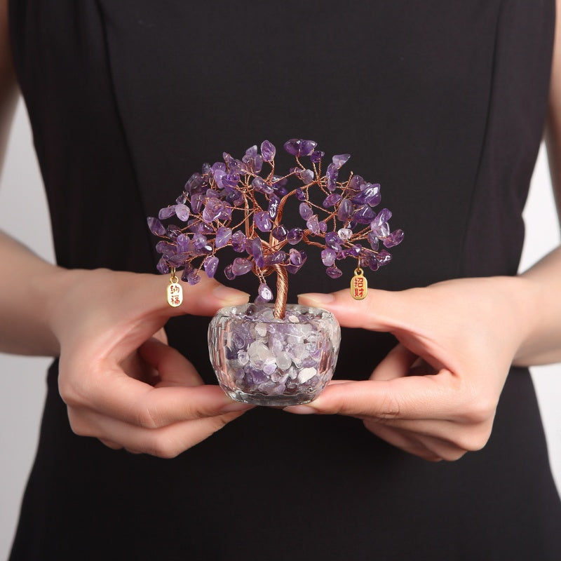Exclusive: Feng Shui Amethyst Crystal Tree - Crystal Tree of Life - Buddha & Karma