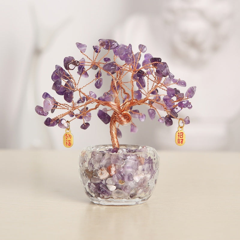 Feng Shui Amethyst Crystal Tree - Crystal Tree of Life - Buddha & Karma