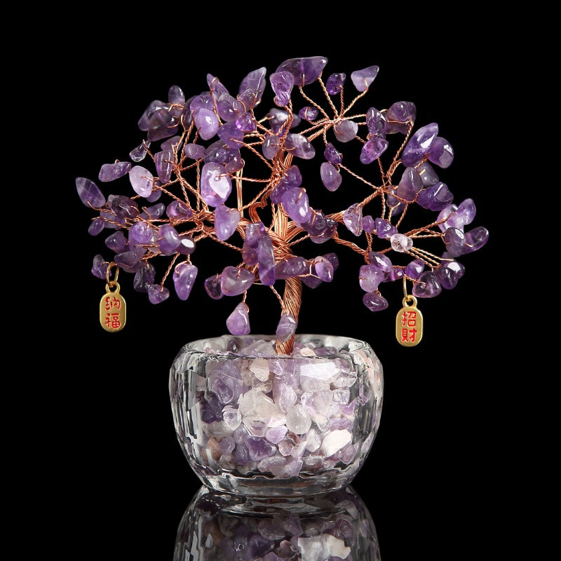 Feng Shui Amethyst Crystal Tree - Crystal Tree of Life - Buddha & Karma