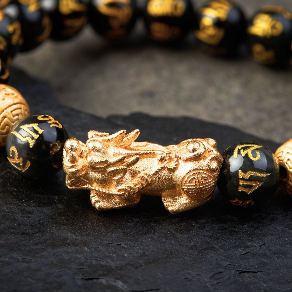 Feng Shui Bracelet - Pixiu Black Obsidian Bracelet for Wealth - Buddha & Karma