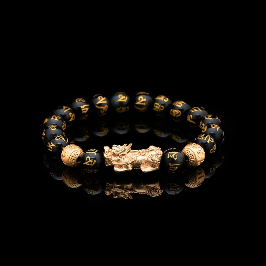 Feng Shui Bracelet - Pixiu Black Obsidian Bracelet for Wealth - Buddha & Karma