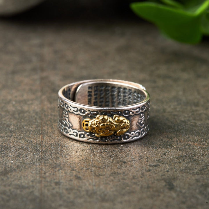 Feng Shui Pixiu Mantra Ring - Wealth & Protection - Buddha & Karma