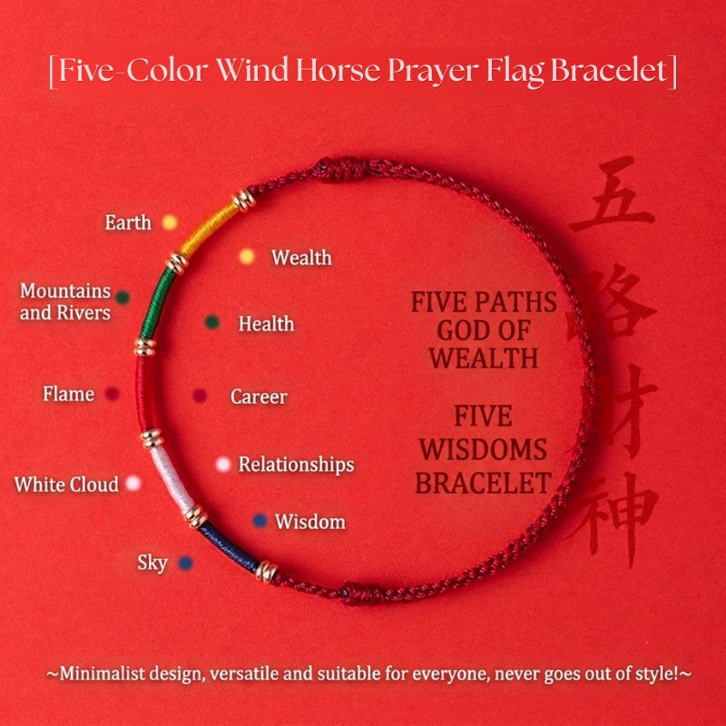 Buddha & Karma Five-Paths Fortune God Handmade Tibetan Bracelet