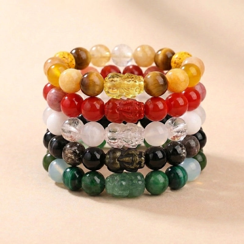 Buddha & Karma Five Elements Crystal Pixiu Bracelets - Balance & Prosperity