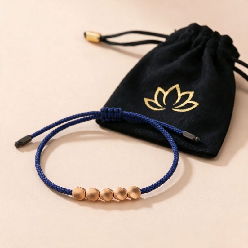 Five Lucky Beads Copper Healing Bracelet - Buddha & Karma
