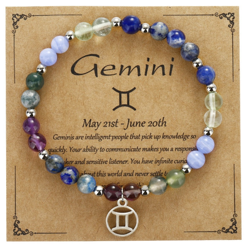 Buddha & Karma Gemini Zodiac Crystal Bracelet