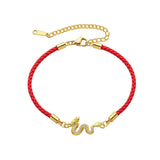 Exclusive: Buddha & Karma Gold-Colored Copper Red String Dragon Luck Bracelet