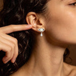Gold-Plated Copper Evil Eye Earrings with Water Drop Tears
