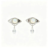 Gold-Plated Copper Evil Eye Earrings with Water Drop Tears