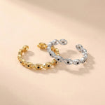 Gold-Plated Copper Evil Eye Ring with Black Eyes Zircon