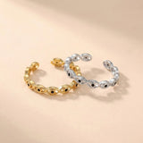 Gold-Plated Copper Evil Eye Ring with Black Eyes Zircon